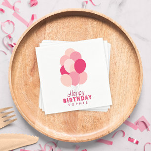 Rosa Luftballons Alles Gute zum Geburtstag Serviette