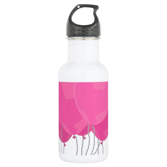 Rosa Luftballons Edelstahlflasche (Vorderseite)