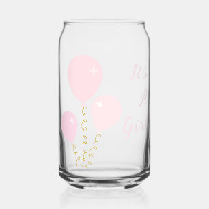 Rosa Luftballons Mädchen Baby Shower Dosenglas