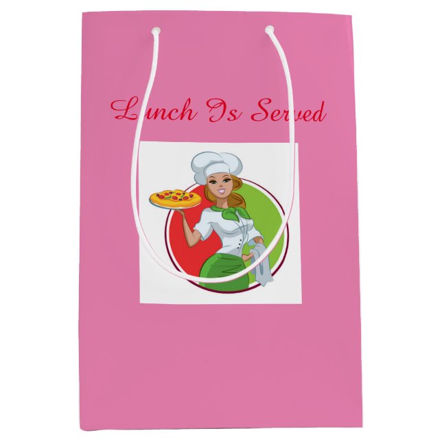 Rosa Lunch Bag Mittlere Geschenktüte (Vorderseite)