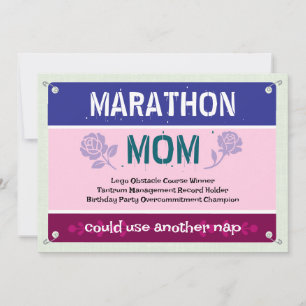 Rosa Lustiger Marathon Mama Muttertag Karte