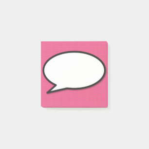 Rosa lustiges Comic-Sprechblasen-Moderne Post-it Klebezettel