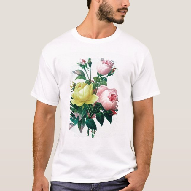 Rosa Lutea und Rosa Indica T-Shirt (Vorderseite)