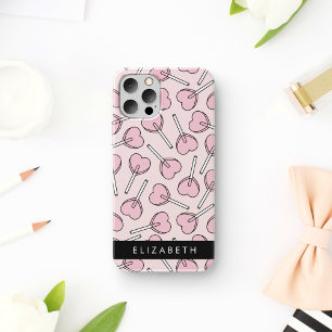 Rosa Lutscher, Herz-Lutscher, Lolly, Ihr Name iPhone 16 Hülle