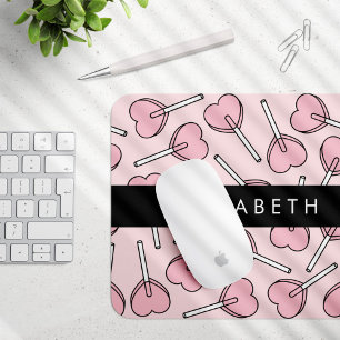 Rosa Lutscher, Herz-Lutscher, Lolly, Ihr Name Mousepad