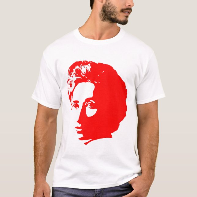 Rosa Luxemburg mit Zitat T-Shirt (Vorderseite)