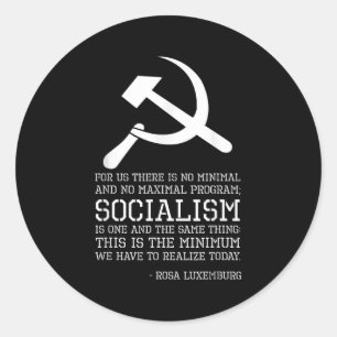 Rosa Luxemburg Zitat zum Sozialismus - Politische  Runder Aufkleber