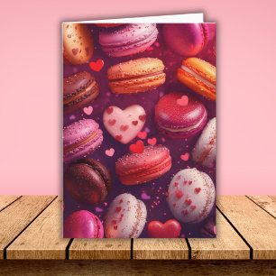Rosa Macarons Herzen Design Valentinstag Karte