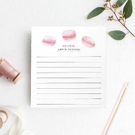 Rosa Macarons | Personalisiert Linde Notizblock