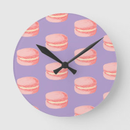 Rosa Macarons Runde Wanduhr