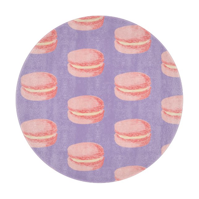 Rosa Macarons Schneidebrett (Vorderseite)