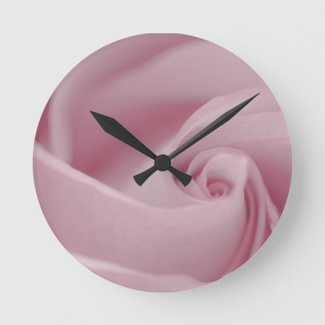 Rosa Macro Runde Wanduhr (Vorderseite)
