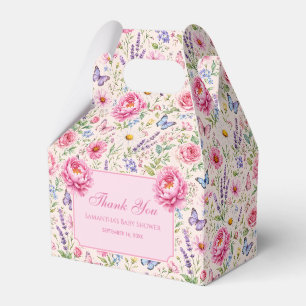 Rosa Mädchen-Baby-Party Schmetterlinge im Garten F Geschenkschachtel