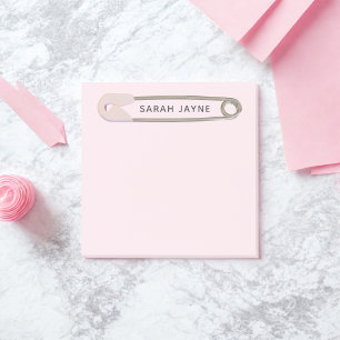 Rosa Mädchen-Baby-Party-Windelnadel-Haftnotizen Post-it Klebezettel