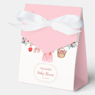 Rosa Mädchen Blumen Apfel Wäscheleine Baby Shower Geschenkschachtel