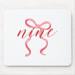 Rosa Mädchen Coquette Schleife 9 Jahre alt 9. Gebu Mousepad