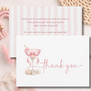 Rosa Mädchen Ein Tini ist auf dem Weg Chic Neutral Dankeskarte