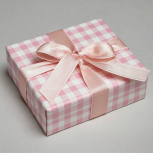 Rosa Mädchen-Gingham Geschenkpapier