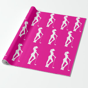 Rosa Mädchen-Golfparty-Geschenkpapier Geschenkpapier
