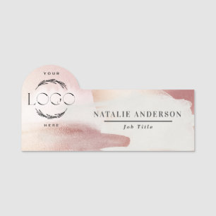 Rosa Mädchen-Roségold modern stilvoll Namensschild