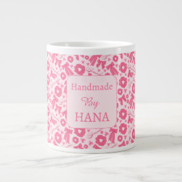Rosa Mädchen-Schals-Muster Süßes Haar-Accessoire Jumbo-Tasse
