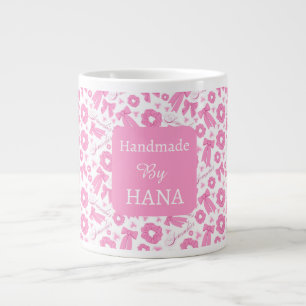 Rosa Mädchen-Schals-Muster Süßes Haar-Accessoire Jumbo-Tasse