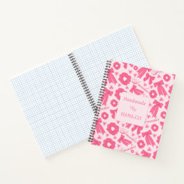 Rosa Mädchen-Schals-Muster Süßes Haar-Accessoire Notizbuch