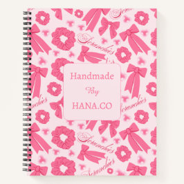 Rosa Mädchen-Schals-Muster Süßes Haar-Accessoire Notizbuch