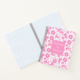 Rosa Mädchen-Schals-Muster Süßes Haar-Accessoire Notizbuch