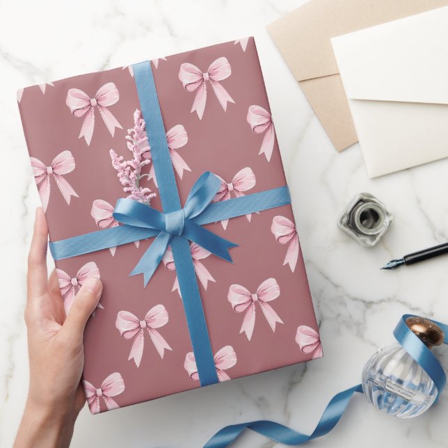 Rosa Mädchen Schleifen Geschenkpapier (Schenken)