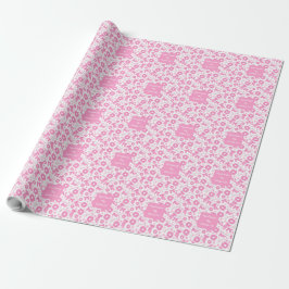 Rosa Mädchen-Schnürsenkel-Muster Süßes Haar-Access Geschenkpapier