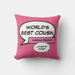 Rosa Mädchen-Spaß Weltbester Cousin Modern Cool Kissen