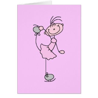 Rosa Mädchen-Strichmännchen-Eis-Skater