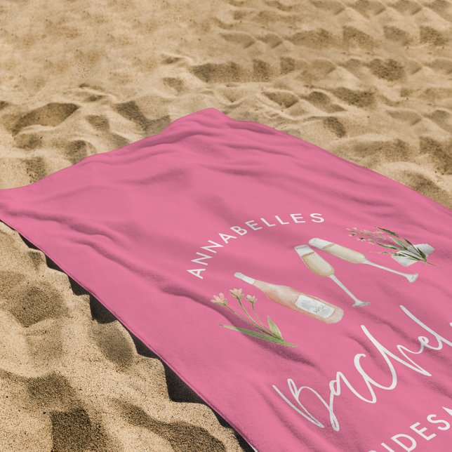 Rosa mädchenhafte Bachelorette Blumencocktail eleg Strandtuch (Von Creator hochgeladen)