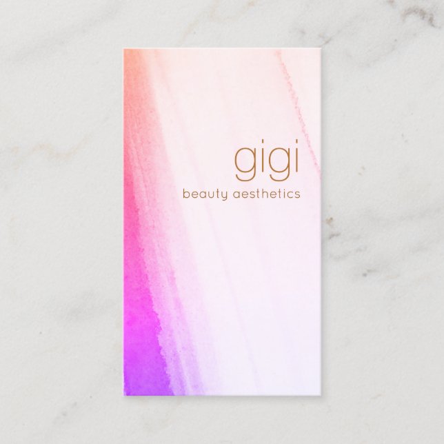 Rosa Magenta Abstrakte Wasserfarbe Visitenkarte (Vorderseite)