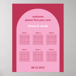 Rosa Magenta Arch 6 Tischplattentabelle Poster