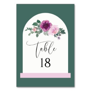 Rosa Magenta Floral Ivory Bogen  Tischnummer