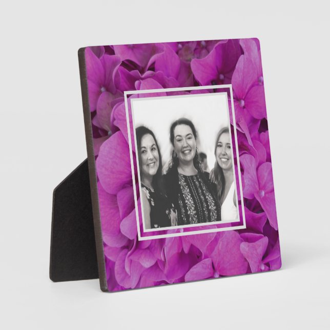 Rosa Magenta-Hydrangeas-Rose Fotoplatte (Vorderseite)