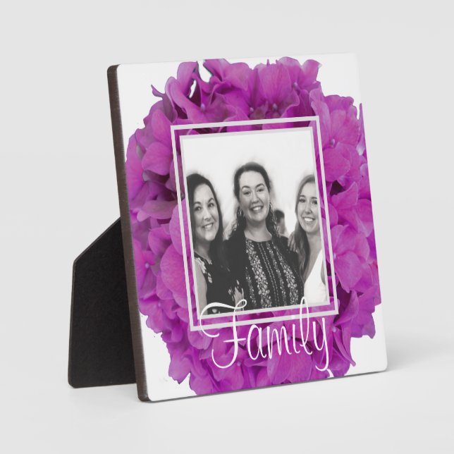 Rosa Magenta-Hydrangeas-Rose Fotoplatte (Vorderseite)