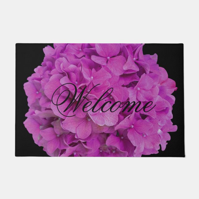 Rosa Magenta-Hydrangeas-Rose Fußmatte (Vorderseite)