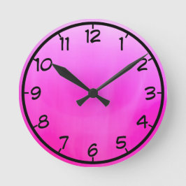 Rosa Magenta Runde Wanduhr