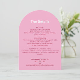 Rosa Magenta Wedding Details Card Einladung