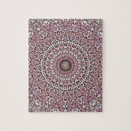 Rosa magische Blumengarten-Mandala Puzzle