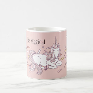 Rosa magisches Einhorn-Konfetti Kaffeetasse