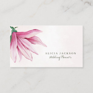 Rosa Magnolia Aquarell Moderner Hochzeitsplaner Visitenkarte