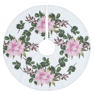 Rosa Magnolia-Baumrock Polyester Weihnachtsbaumdecke