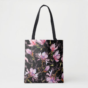 Rosa Magnolia-Blume auf einem Zweigmuster