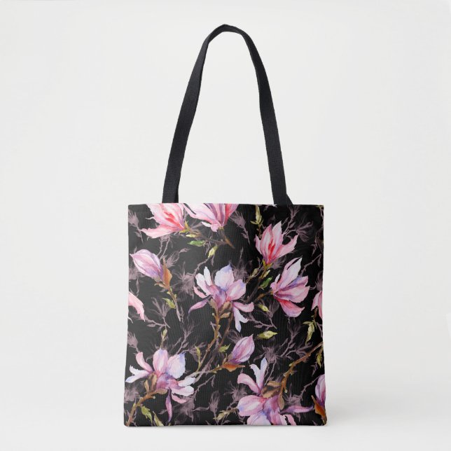 Rosa Magnolia-Blume auf einem Zweigmuster (Vorderseite)