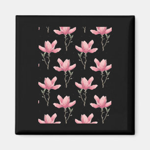 Rosa Magnolia-Blume Druckaufkleber Magnet