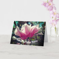Rosa Magnolia Blume Personalisiert Geburtstag